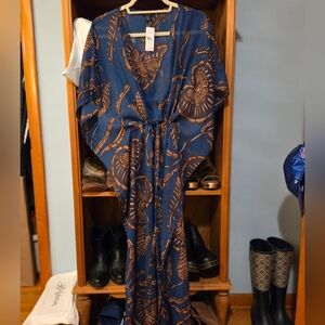 Ann Taylor Blue and Brown Beach Cover Up